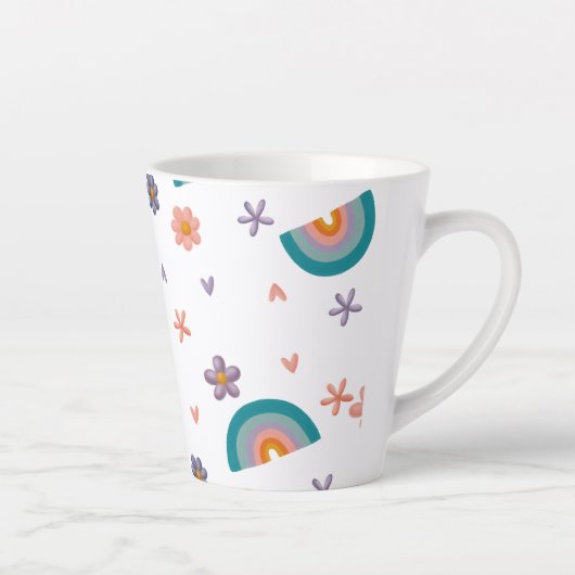 Mug with Rainbow and Stars – Cute Aesthetic Design Milchtasse (Rechts)