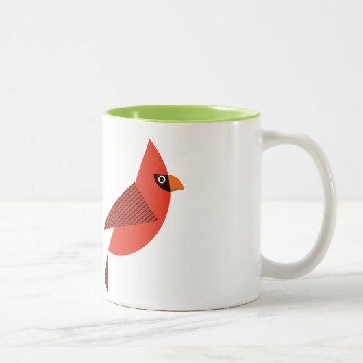 mug with red cardinal bird gift zweifarbige tasse (Rechts)