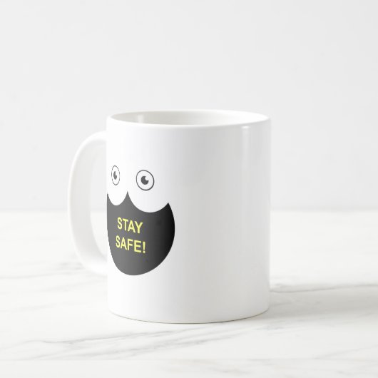 Mug with Stay Safe message Kaffeetasse (Vorderseite Links)