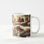Mug with the Lazy Cat Kaffeetasse<br><div class="desc">This mug features a sweet but very lazy cat who enjoys sleeping while making her owner do all the work. :-)

A perfect mug and a great gift for Christmas,  birthdays,  Easter,  April Fools' Day,  and more — for all cat lovers with a sense of humor.</div>