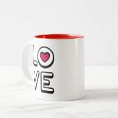 Mug with the word LOVE Zweifarbige Tasse (Vorderseite Links)
