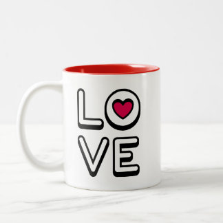 Mug with the word LOVE Zweifarbige Tasse
