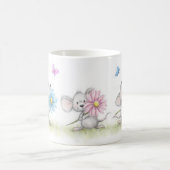 Mug with three Mice Holding pretty flowers Kaffeetasse (Mittel)