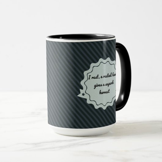 Mug Zitat von Ovide auf Englisch - grau und schwar Tasse (VorderseiteRechts)