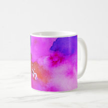 Muga-Tasse für ein Geschenk, Schriftzug Aquarell 