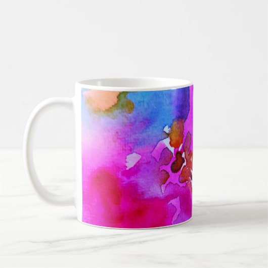 Muga-Tasse für ein Geschenk, Schriftzug Aquarell Kaffeetasse (Links)