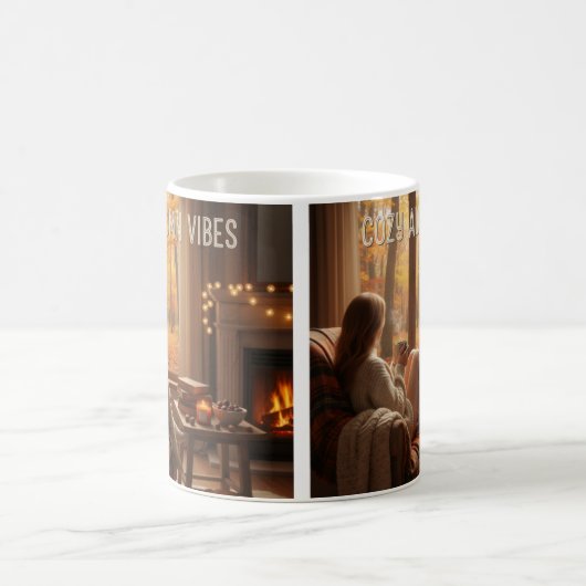 MugCozy Autumn Vibes Mug (Fireplace &(Custom Name) Kaffeetasse (Mittel)