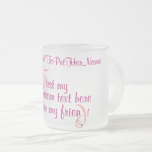 mugElegance_First mein Ihr kundenspezifischer Text Mattglastasse (VorderseiteRechts)