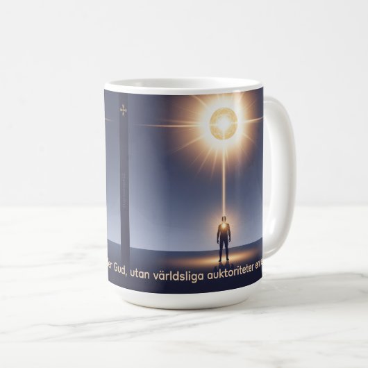 Mugg — Fri kristen Kaffeetasse (VorderseiteRechts)