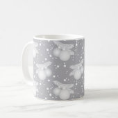 Mugg med julgranskulor, grå kaffeetasse (Vorderseite Links)