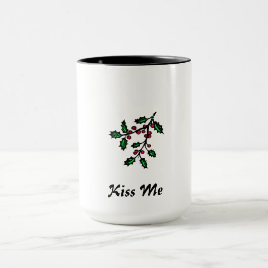 Mugg mistel KISS ME ( Kyss mig ) Tasse (Zentrum)