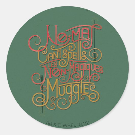 MUGGLE™ Lokalisierte Übersetzungen Grafik Runder Aufkleber (Vorderseite)