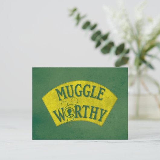 MUGGLE WORTHY™ POSTKARTE (Stehend Vorderseite)