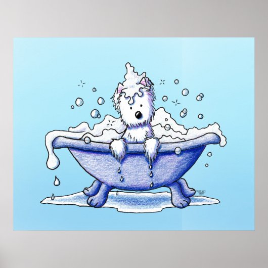 Muggles Westie Bath Dog Groom Art Poster (Vorne)