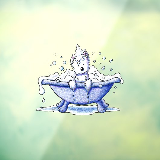 Muggles Westie Dog Bath Art Window Fensteraufkleber (Blatt 3)