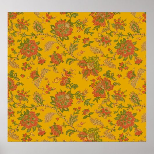 Mughal Art Motive und grenzt an textilen digitalen Poster (Vorne)