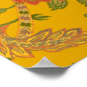 Mughal Art Motive und grenzt an textilen digitalen Poster (Ecke)