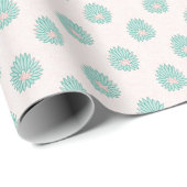 Mughal Bloom Dot in Teal and Flamingo Geschenkpapier (Rolleneckpunkt)