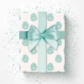 Mughal Bloom Dot in Teal and Flamingo Geschenkpapier