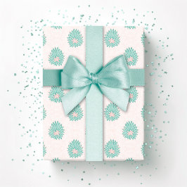 Mughal Bloom Dot in Teal and Flamingo Geschenkpapier