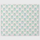 Mughal Bloom in Teal and Flamingo Geschenkpapier (Flach)