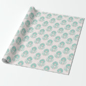 Mughal Bloom in Teal and Flamingo Geschenkpapier (Ungerollt)