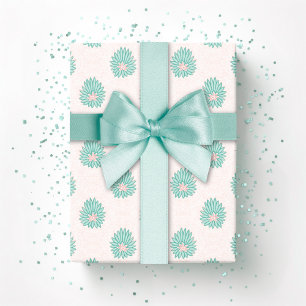 Mughal Bloom Punkt in Türkis und Flamingo Geschenkpapier