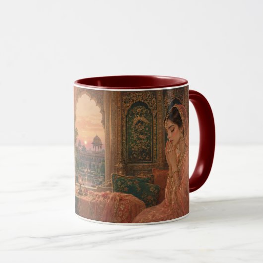 Mughal-Dämmerungsgebet-Kunst. Tasse (VorderseiteRechts)