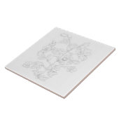 Mughal-Design auf einer Keramikfliese (Seite)