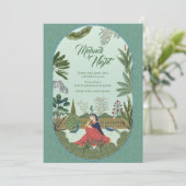 Mughal Design Hochzeit Einladung (Stehend Vorderseite)