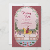 Mughal Design Hochzeit Einladung (Vorderseite)