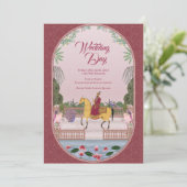 Mughal Design Hochzeit Einladung (Stehend Vorderseite)