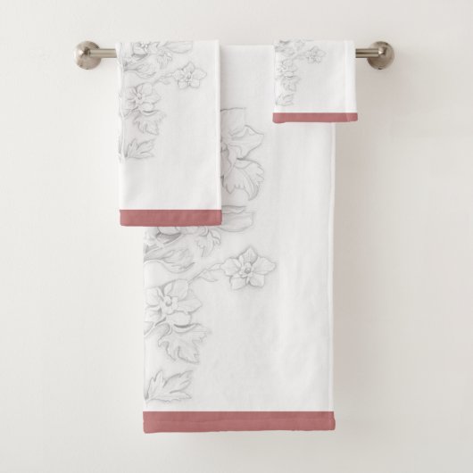 Mughal Design on a Bathroom Towel Set (Insitu)