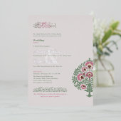 Mughal floral Motif Foil Wedding Einladung - (Stehend vorne)