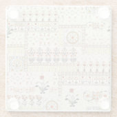 Mughal Floral Paisley: Ethnic Digital Elegance. Glasuntersetzer (Rückseite)