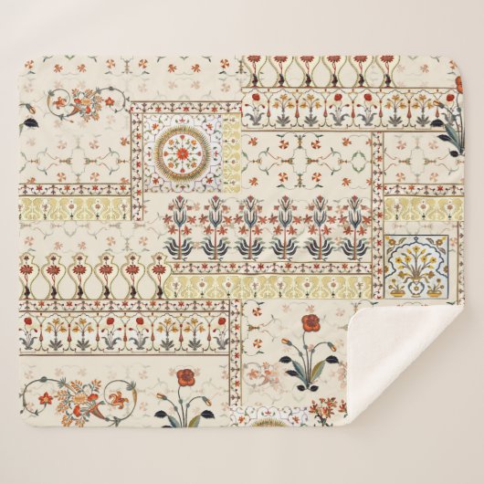 Mughal Floral Paisley: Ethnic Digital Elegance. Sherpadecke (Vorderseite (Horizontal))