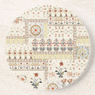 Mughal Floral Paisley: Ethnische digitale Eleganz. Getränkeuntersetzer