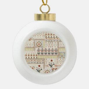 Mughal Floral Paisley: Ethnische digitale Eleganz. Keramik Kugel-Ornament