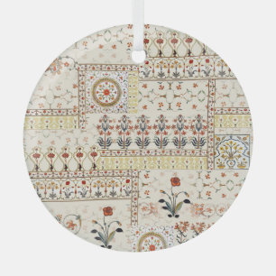 Mughal Floral Paisley: Ethnische digitale Eleganz. Ornament Aus Glas