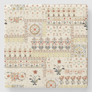 Mughal Floral Paisley: Ethnische digitale Eleganz. Steinuntersetzer