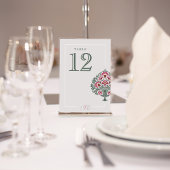 Mughal Floral Wedding Tischnummer Card - Elegant