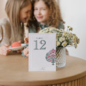 Mughal Floral Wedding Tischnummer Card - Elegant