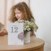 Mughal Floral Wedding Tischnummer Card - Elegant