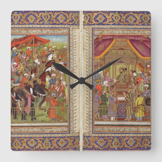 Mughal Inder-Indien-Islam islamische moslemische Quadratische Wanduhr (Vorderseite)