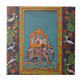 Mughal Inder-Indien-Islam-Perser-Persien-Elefant Fliese