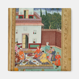 Mughal Kaiser, der in einem Hof genießt Magnet