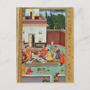 Mughal Kaiser in einem Innenhof Postkarte