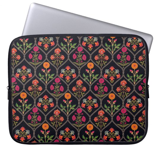 Mughal Motif Kani Look Ornament Muster Multi Colo Laptopschutzhülle (Vorderseite)