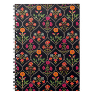 Mughal Motif Kani Look Ornament Muster Multi Colo Notizblock