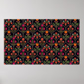 mughal Motiv Kani Look ornament pattern multicolo Poster (Vorne)